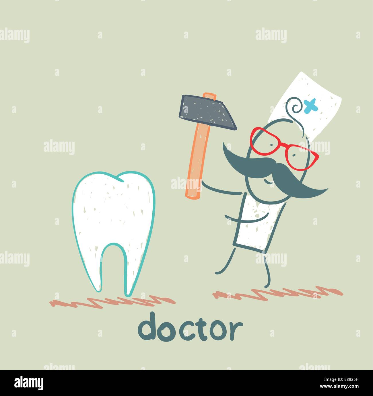 doctor hammers on the tooth Stock Vector Image & Art Alamy