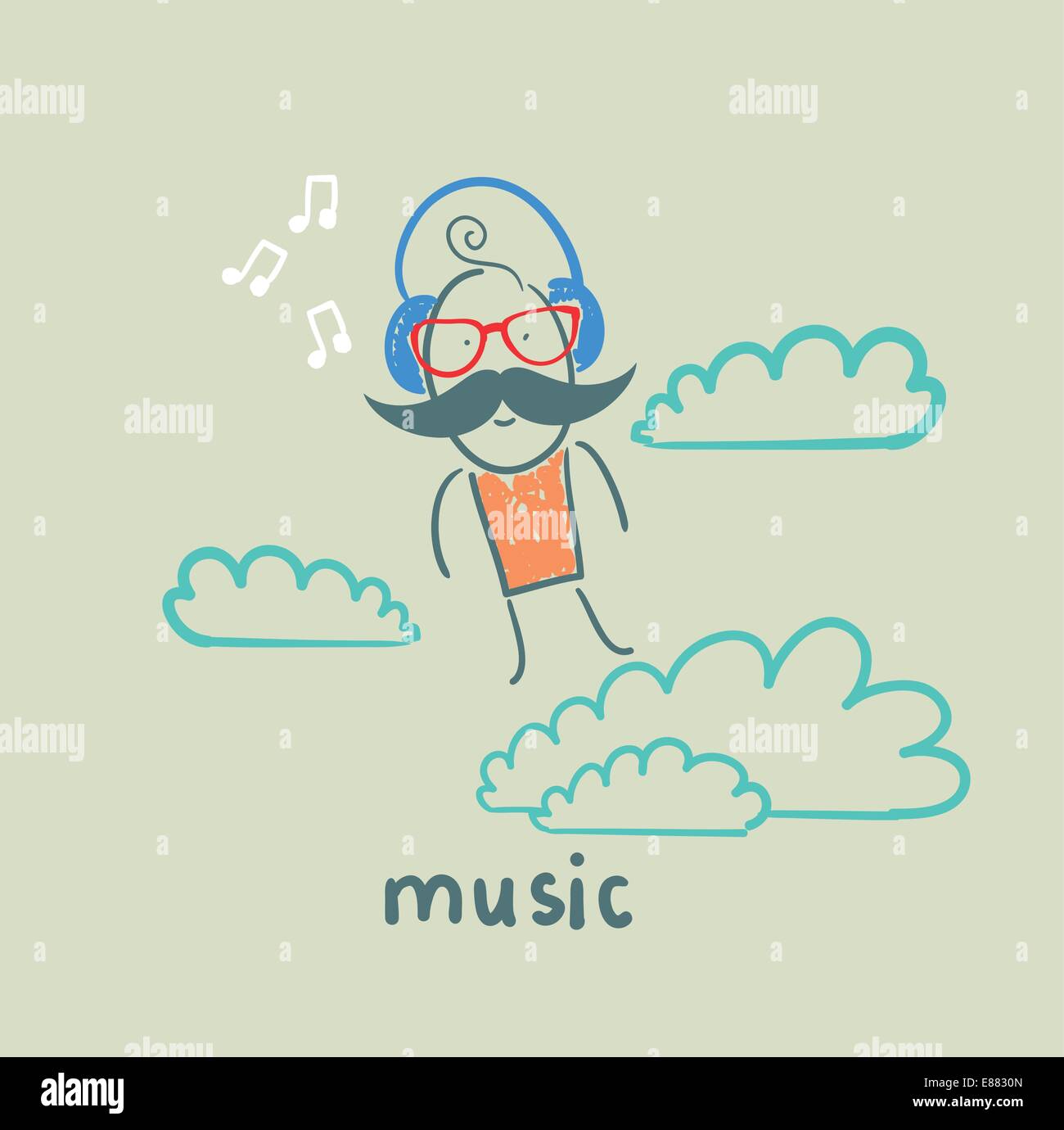 Music note sky Stock Vector Images - Alamy