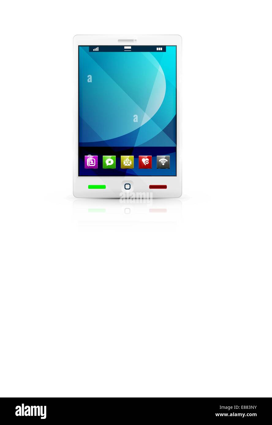 White mobile phone / tablet and application concept icon Stock Vector ...
