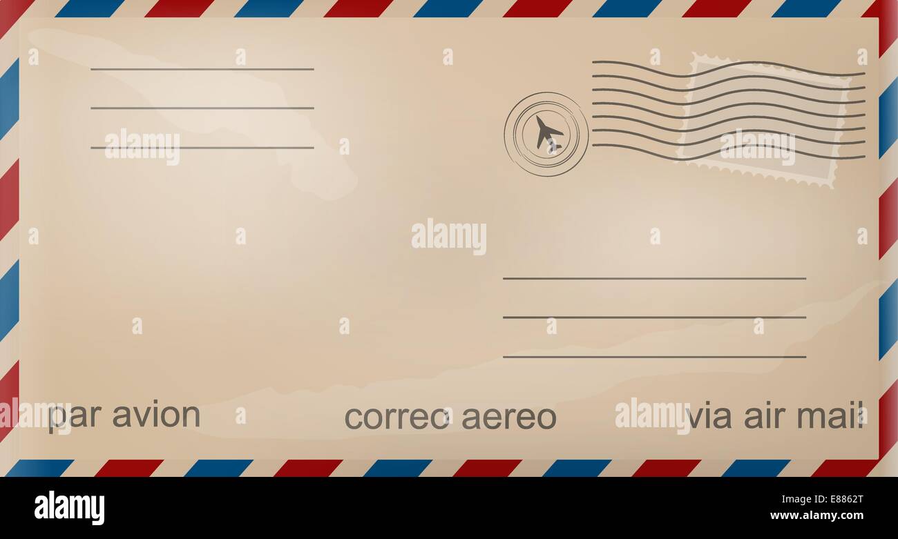 Old airmail envelope Stock Vector