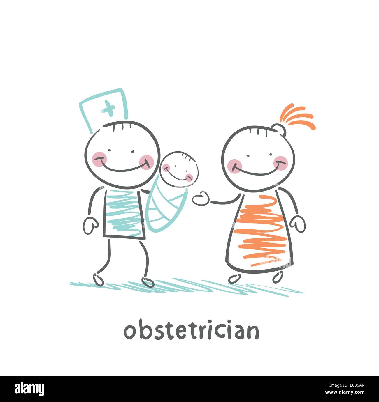 obstetrician with the patient and the child Stock Vector Image & Art ...