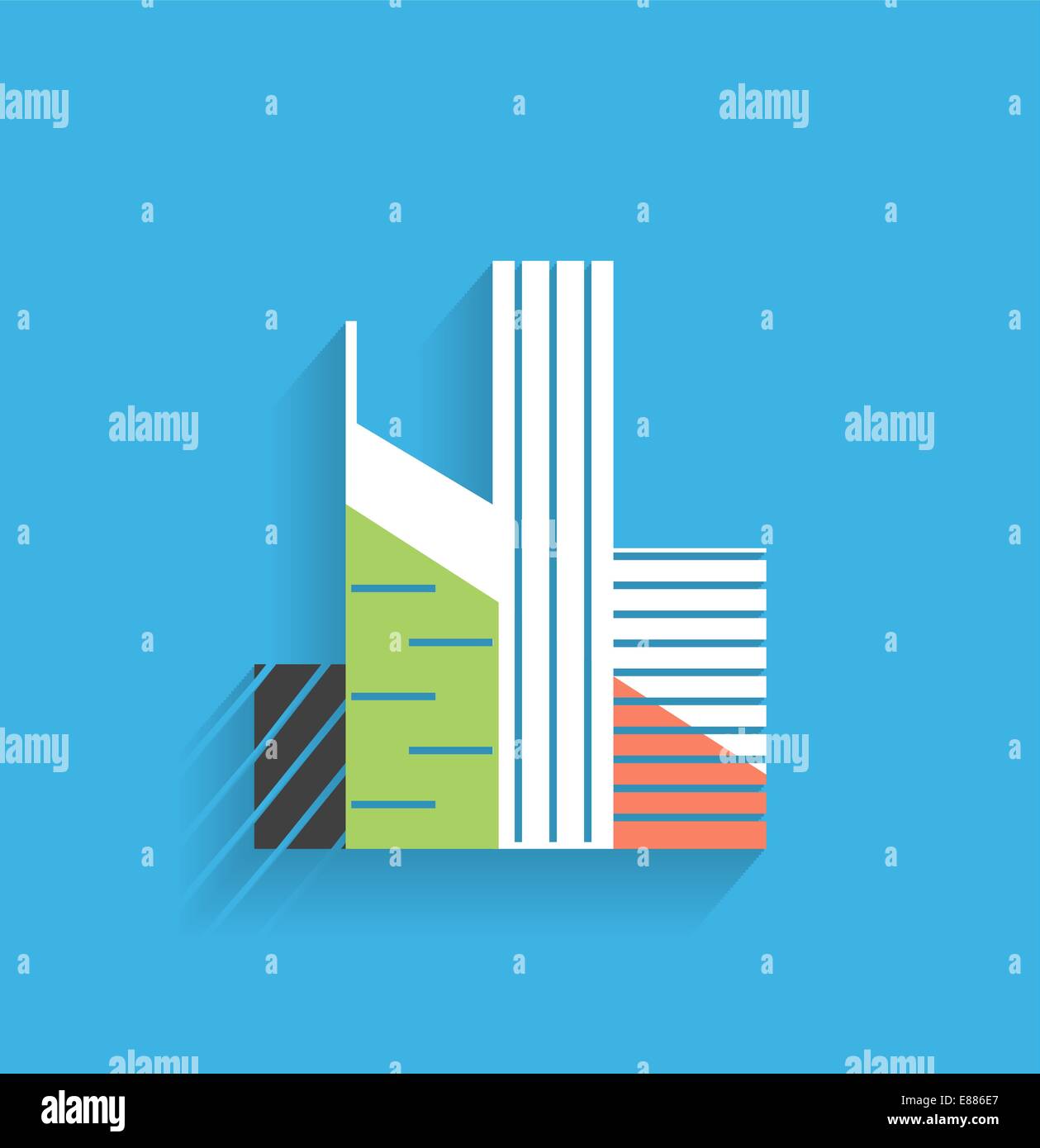 Vector skyscraper icon modern flat design Stock Vector Image & Art - Alamy