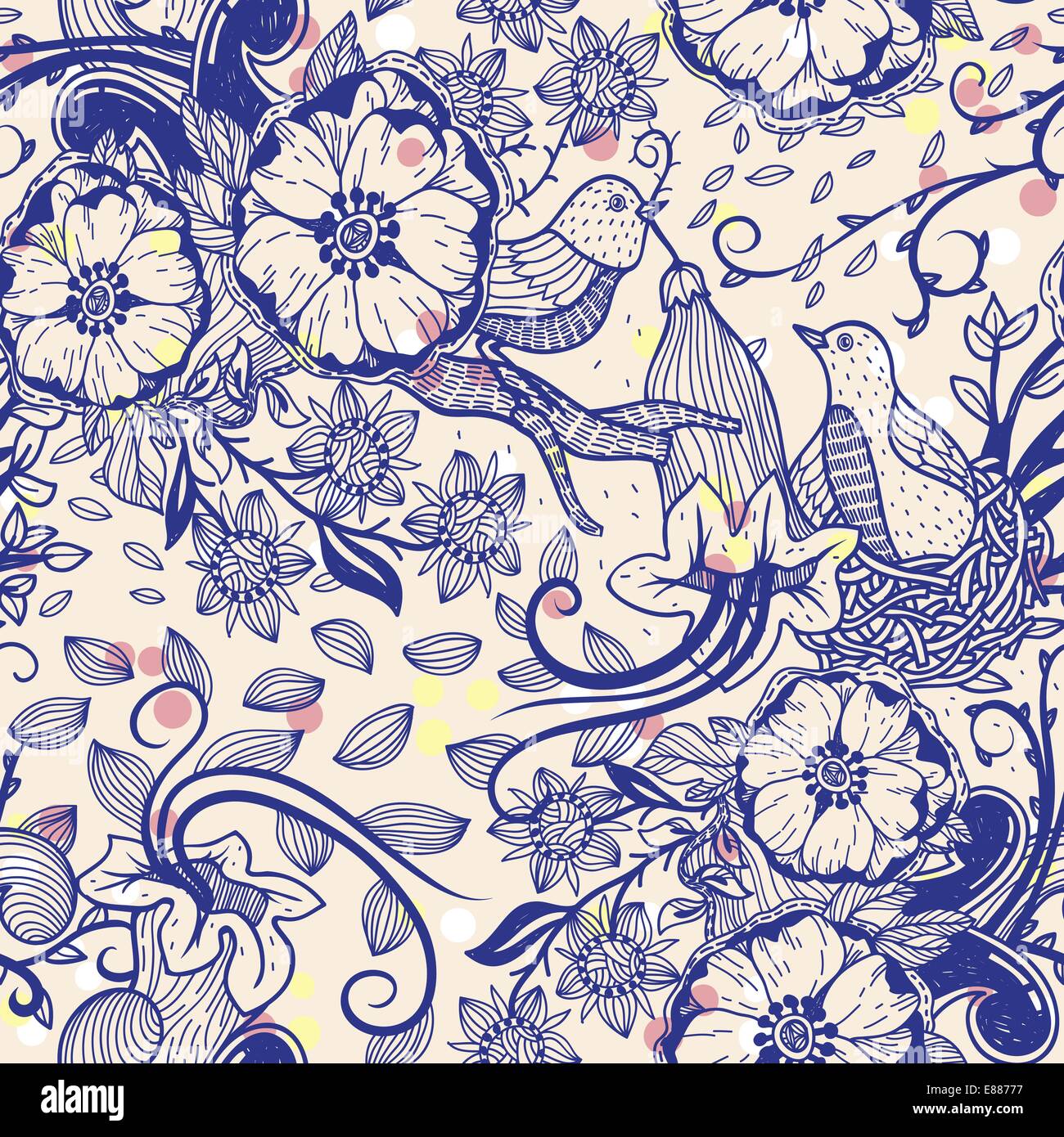 vector floral seamless pattern Stock Vector Image & Art - Alamy