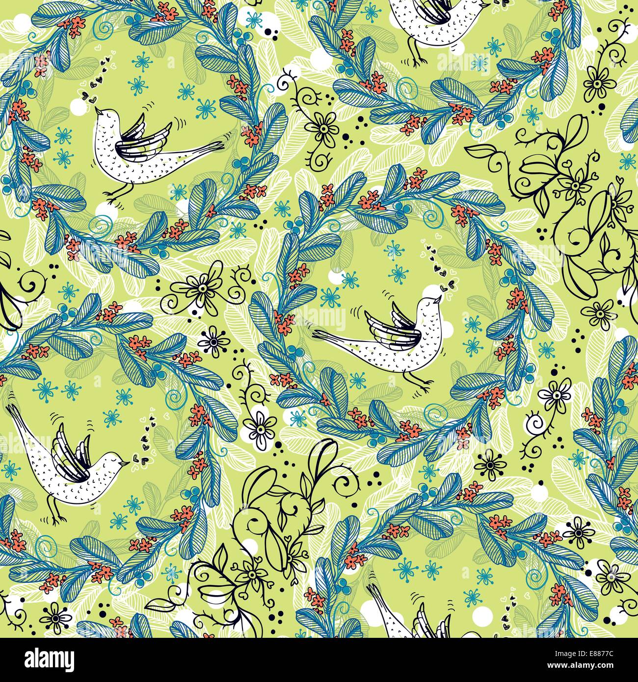 vector floral seamless pattern Stock Vector Image & Art - Alamy