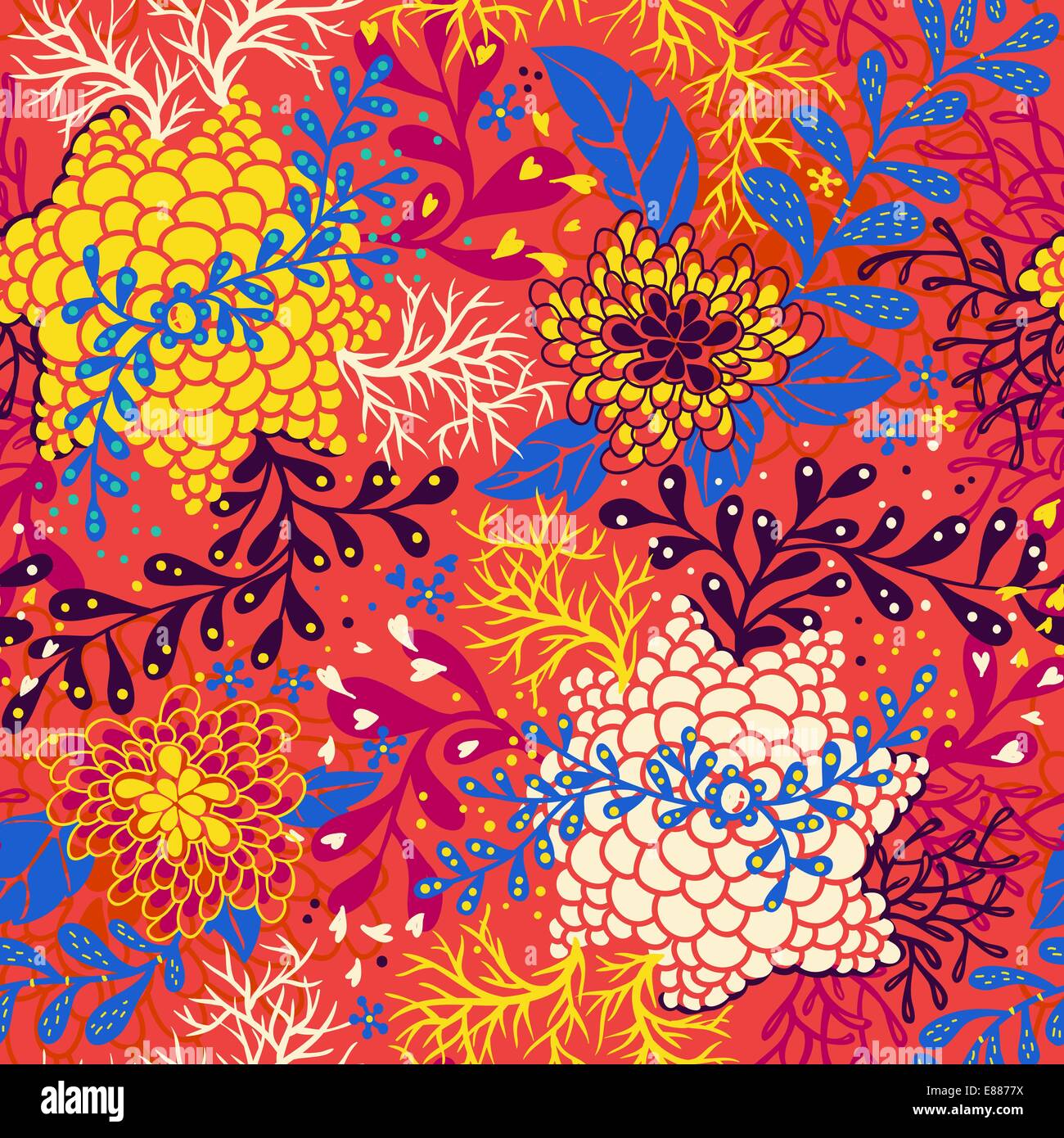 vector floral seamless pattern Stock Vector Image & Art - Alamy
