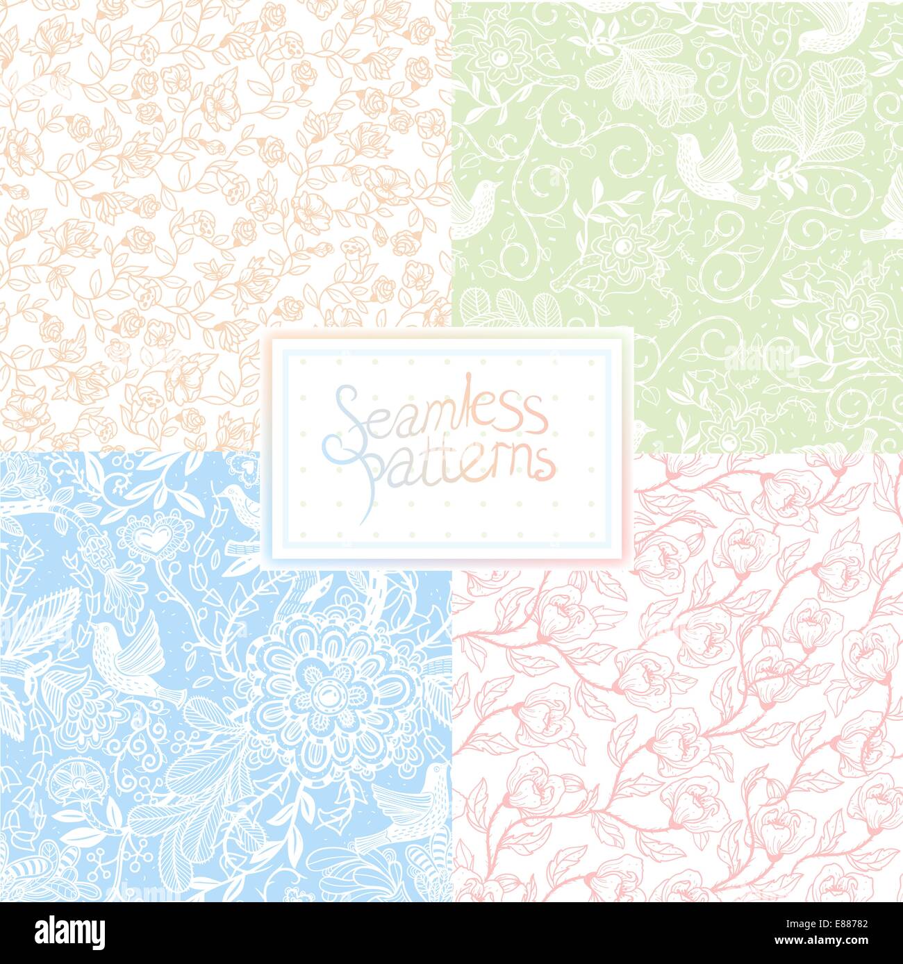 vector set of floral seamless patterns Stock Vector Image & Art - Alamy