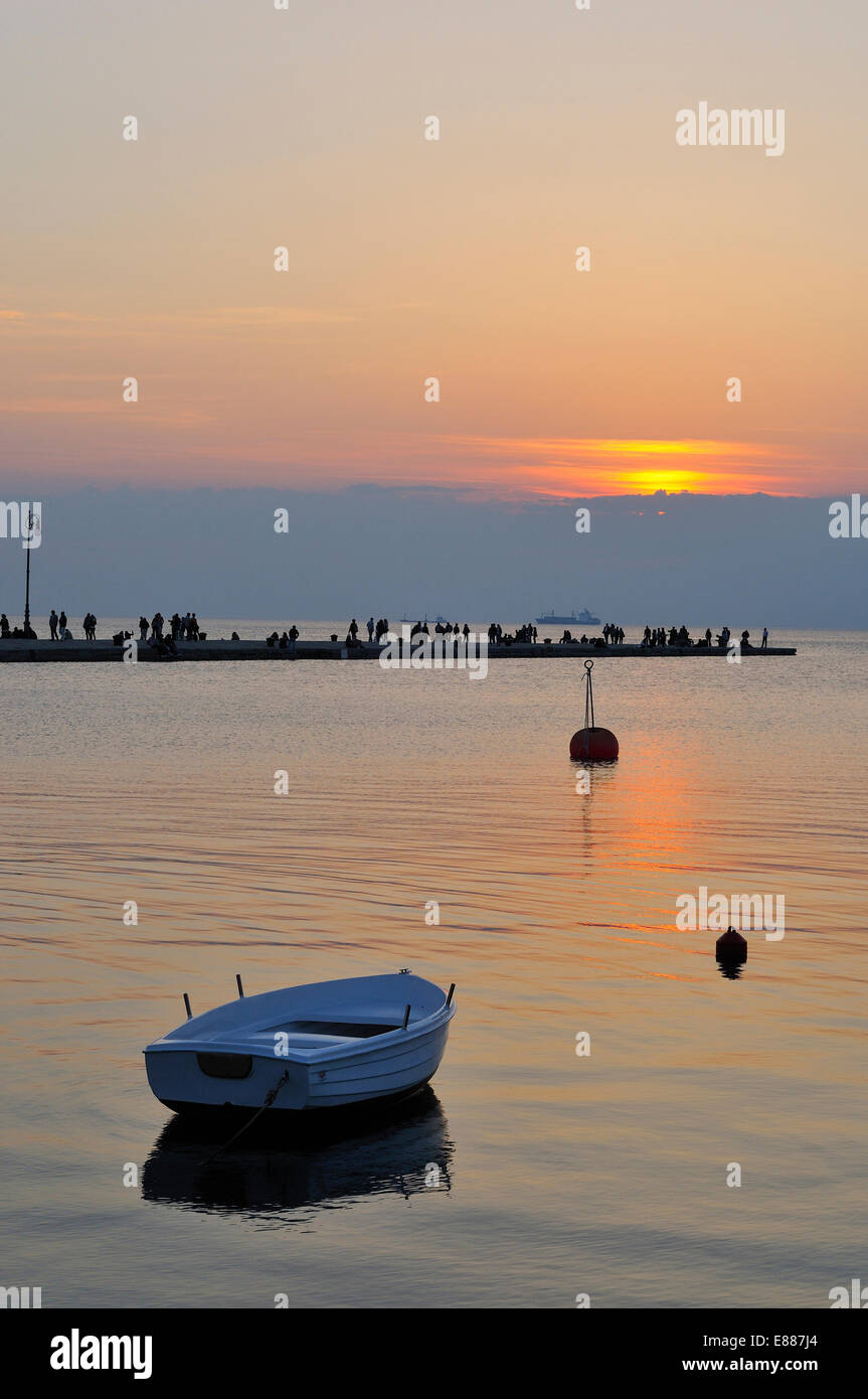 Molo Audace at sunset Trieste Italy Stock Photo