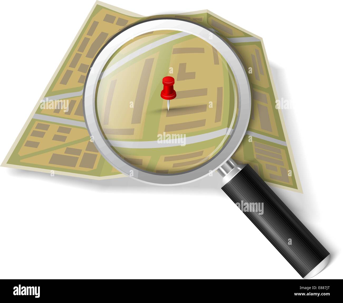 Magnifying Glass Over The Map Stock Vector Image And Art Alamy 9419