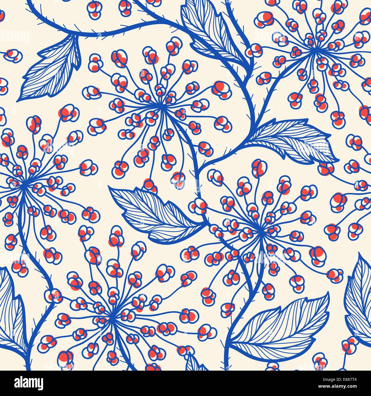 vector floral seamless pattern Stock Vector Image & Art - Alamy