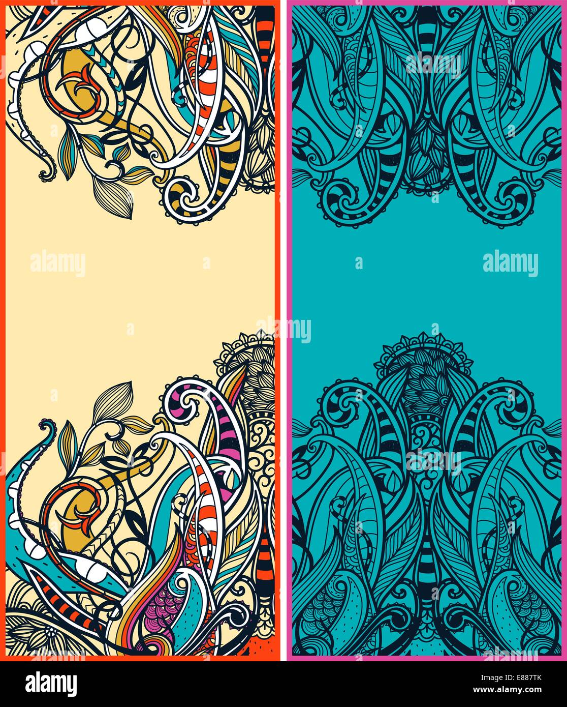 vector set of two ornamental cards Stock Vector Image & Art - Alamy