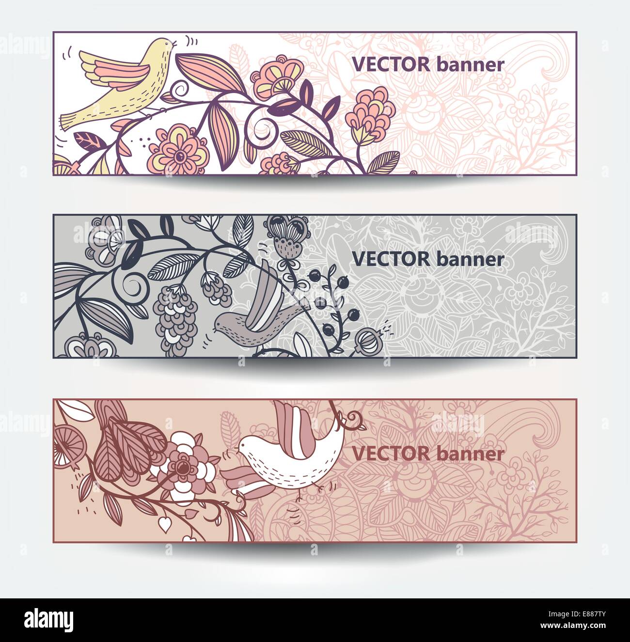 vector set of floral banners Stock Vector Image & Art - Alamy
