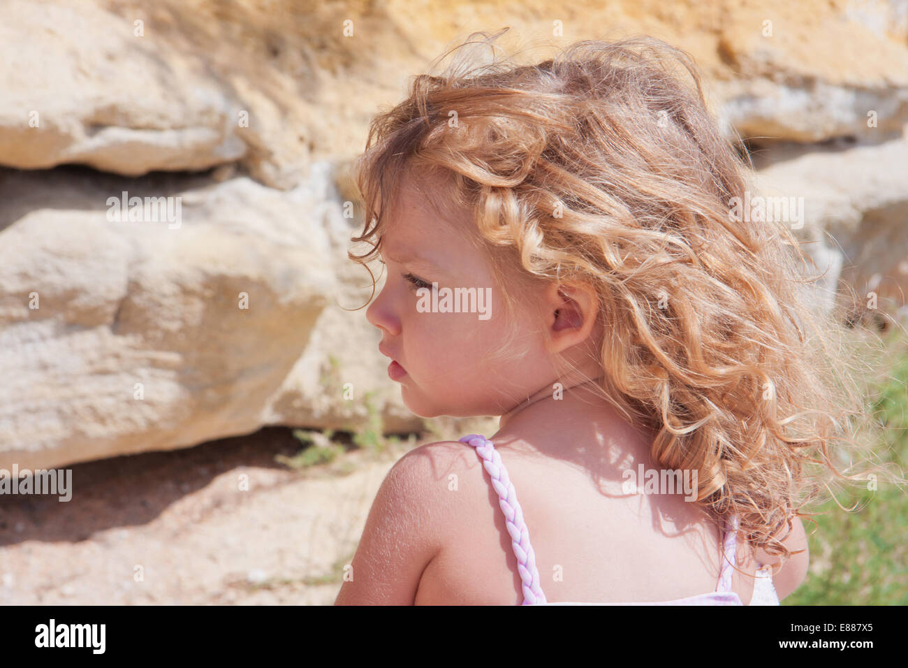 Summer portrait of a little girl Stock Photo - Alamy