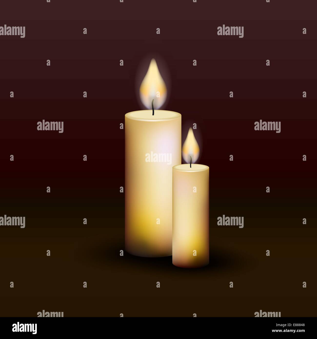 Two burning candles on a dark background Stock Vector Image & Art - Alamy