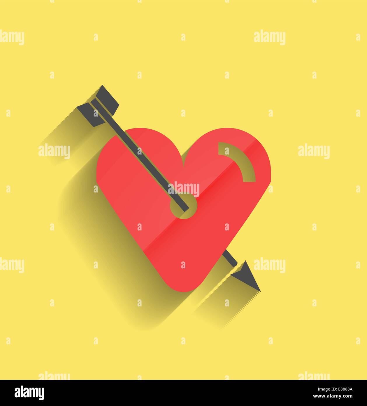 Vector red heart icon flat design Stock Vector Image & Art - Alamy