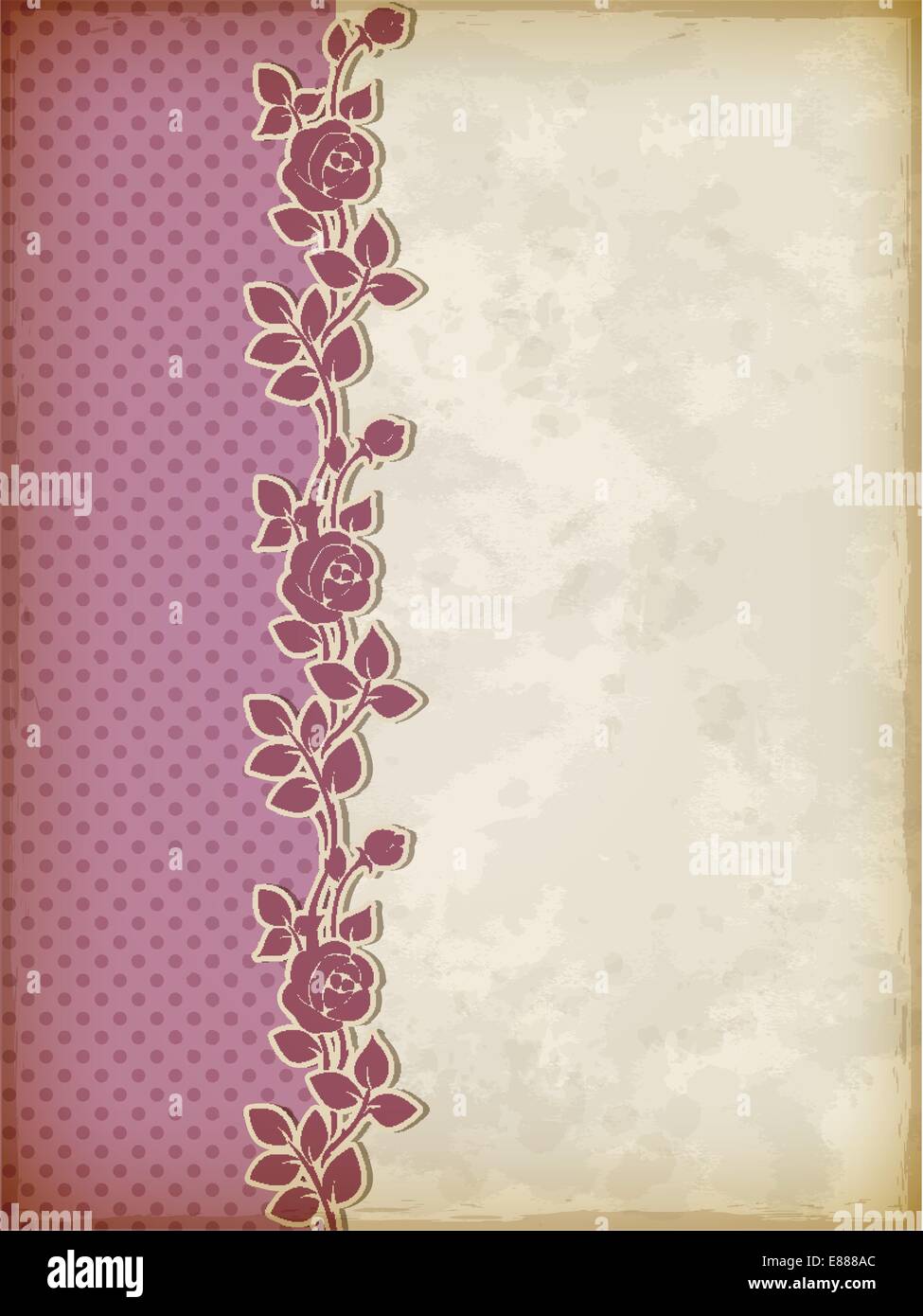 Vintage vector background and floral ornament with roses Stock Vector ...