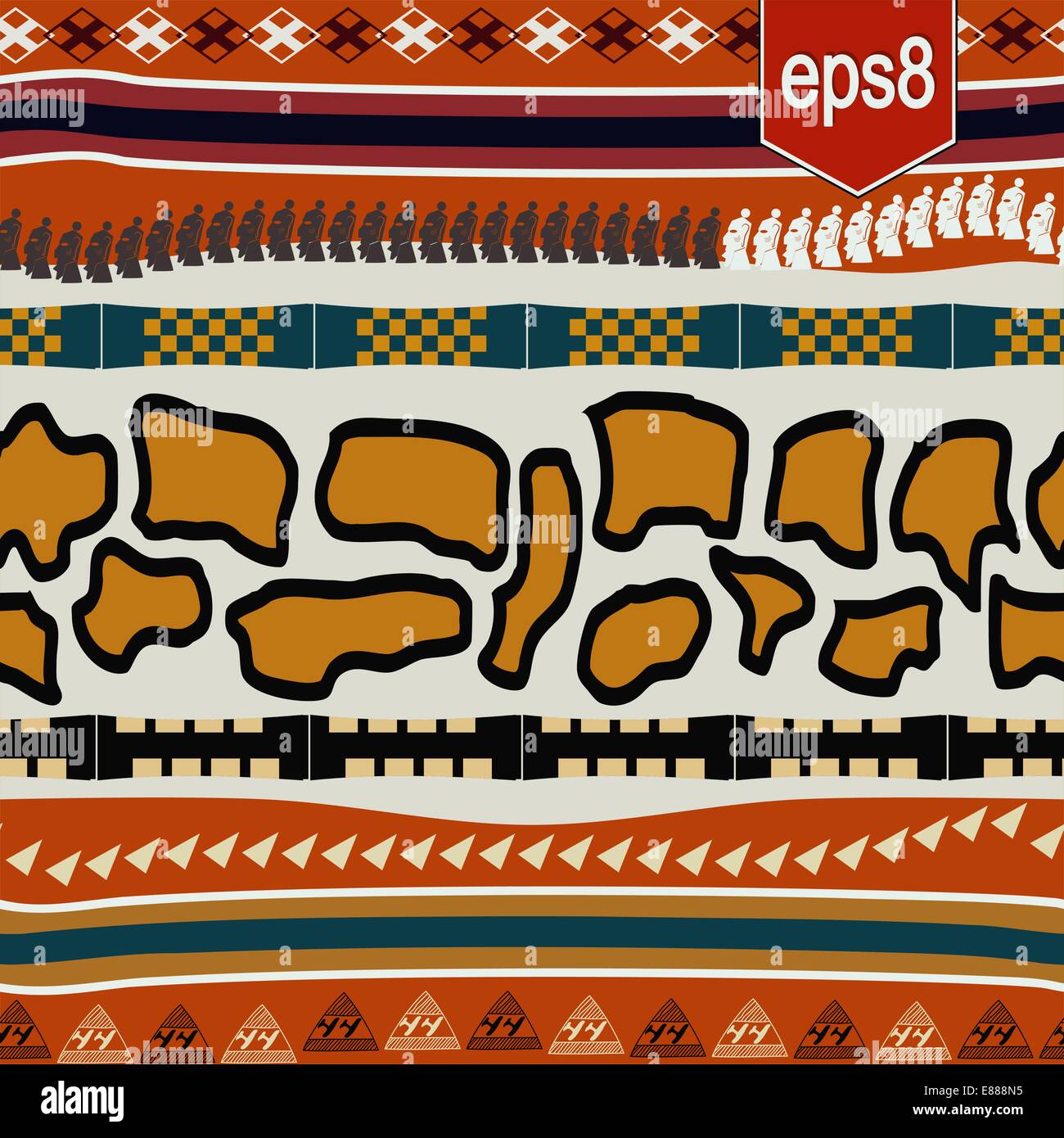 Seamless texture with African elements Stock Vector Image & Art - Alamy
