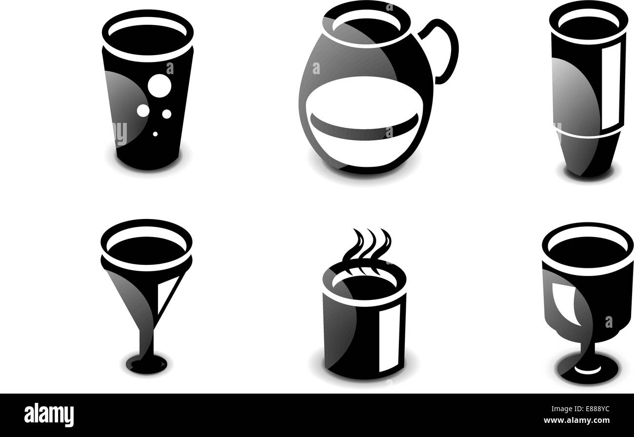 Glossy drinks and beverages vector icon set Stock Vector Image & Art ...