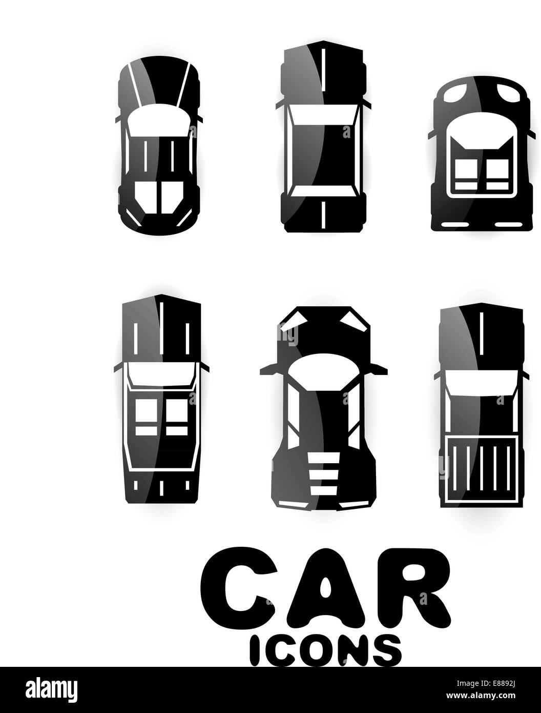 Black glossy vector car icon set Stock Vector Image & Art - Alamy