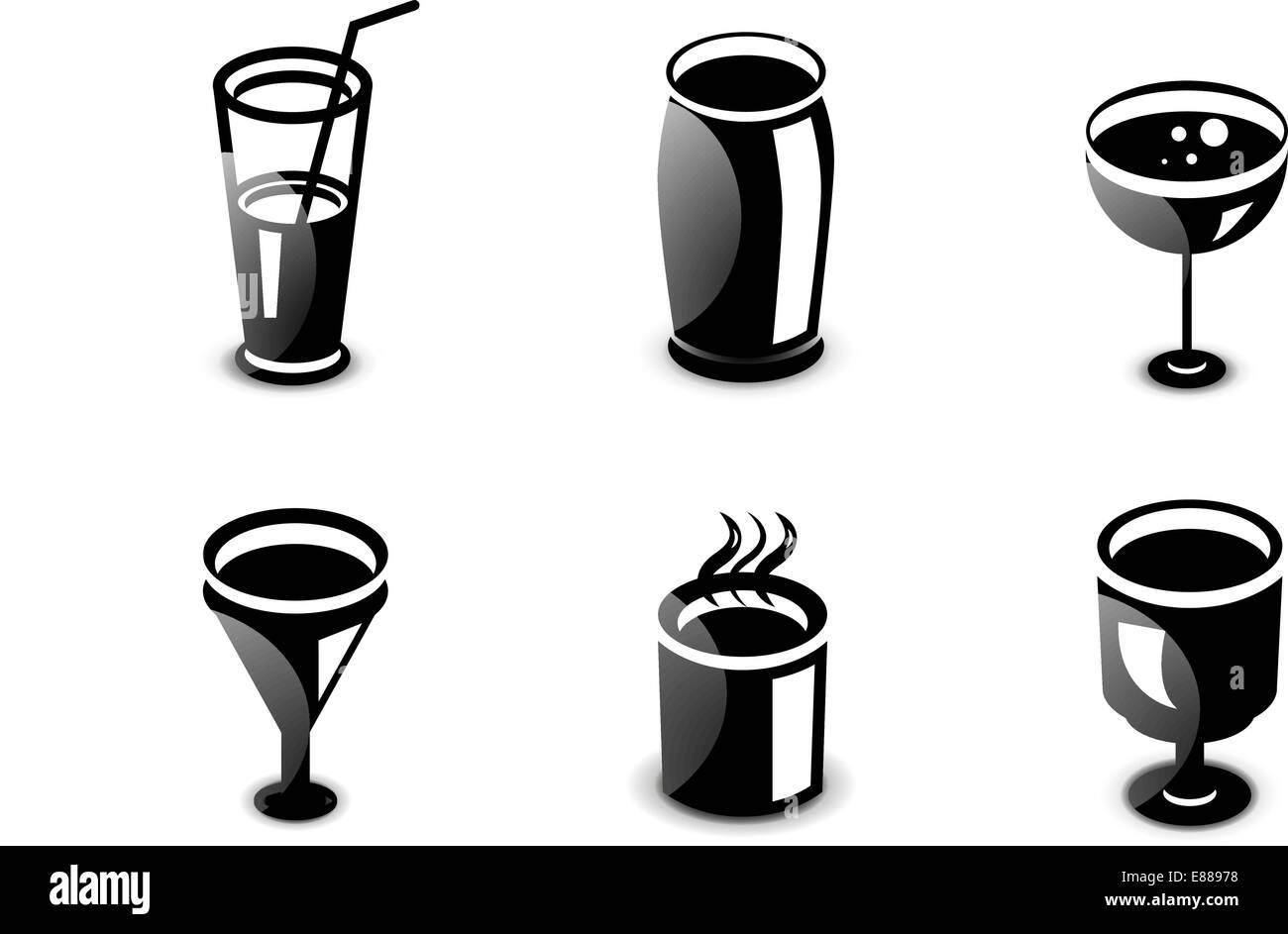 Glossy drinks and beverages vector icon set Stock Vector Image & Art ...