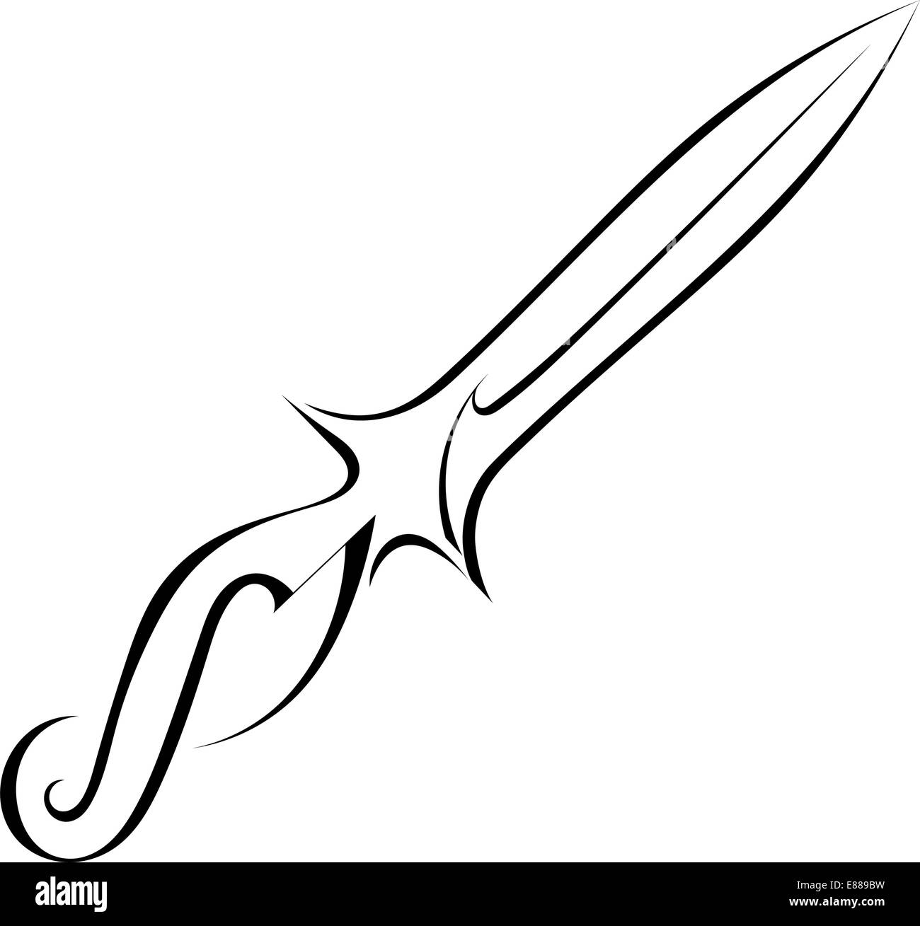Black silhouette tattoo knife on a white background Stock Vector Image &  Art - Alamy