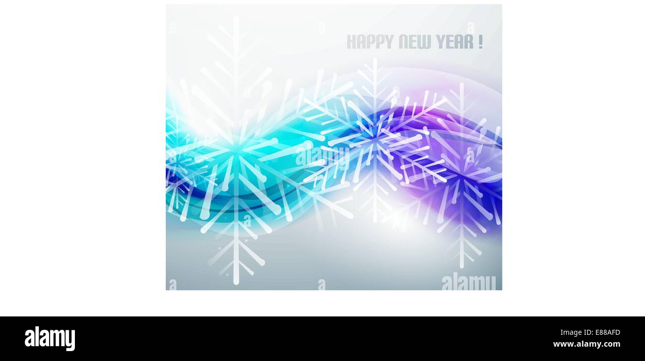 Blue business wave and Christmas snowflakes background Stock Vector ...