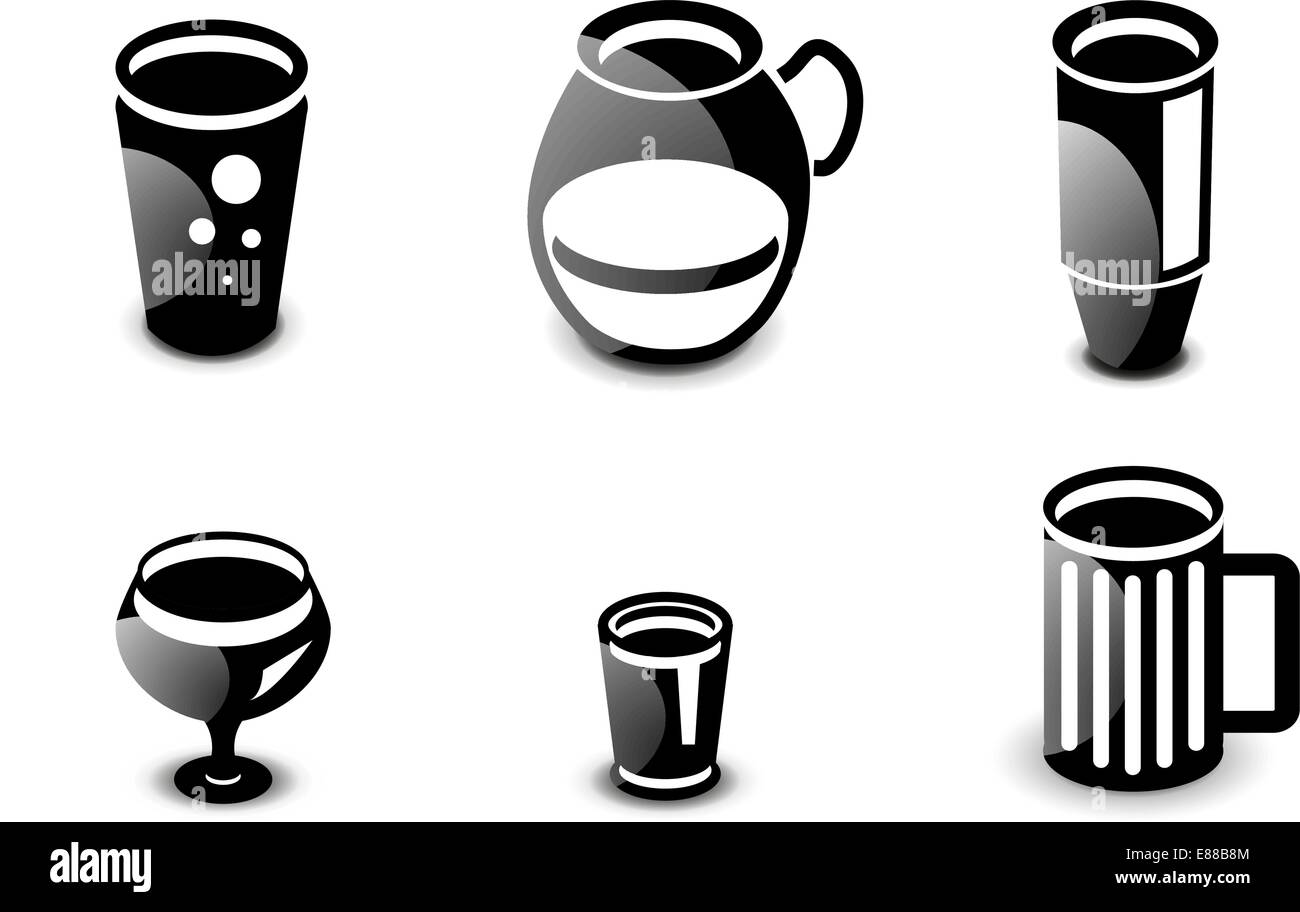 Glossy drinks and beverages vector icon set Stock Vector Image & Art ...