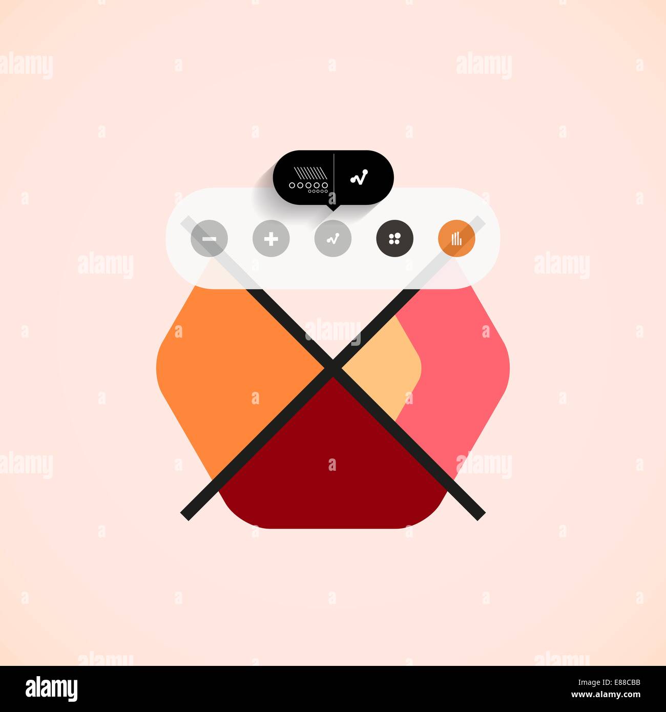 Colorful square geometric shape flat design for infographics | business ...