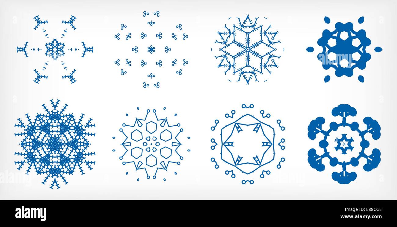 Set of isolated snowflakes for Christmas decor Stock Vector Image & Art ...