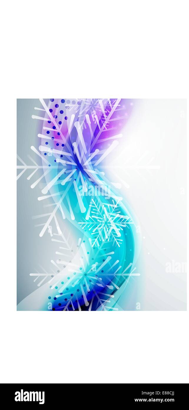 Blue business wave and Christmas snowflakes background Stock Vector ...