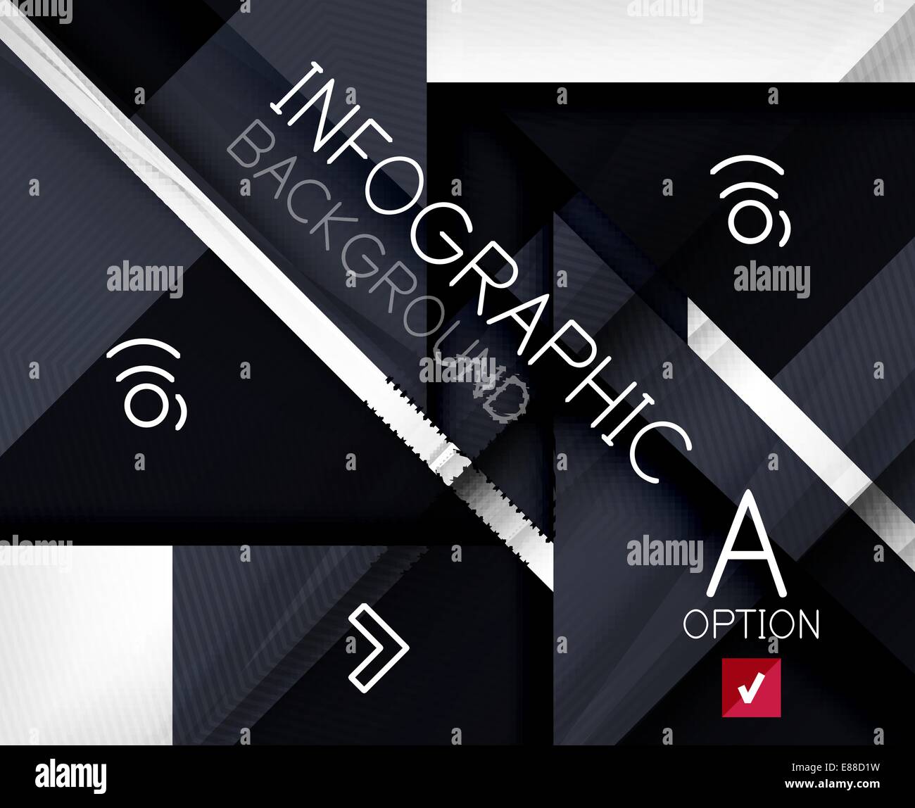 Triangle geometric shape infographic background - black Stock Vector ...