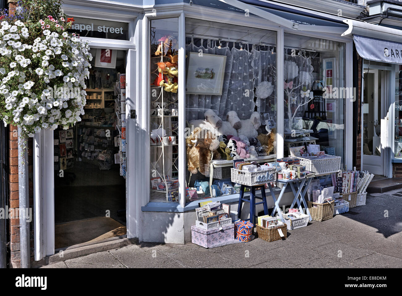 Gift shop UK. Exterior display of a tourist gift shop selling souvenirs