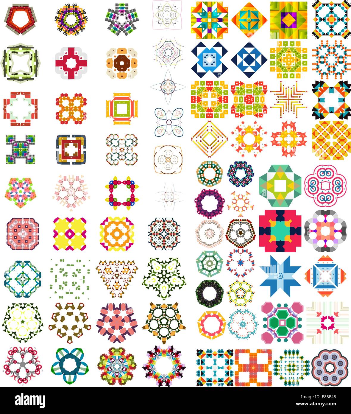 Set of abstract geometric icons / shapes. Can be used for vintage ...