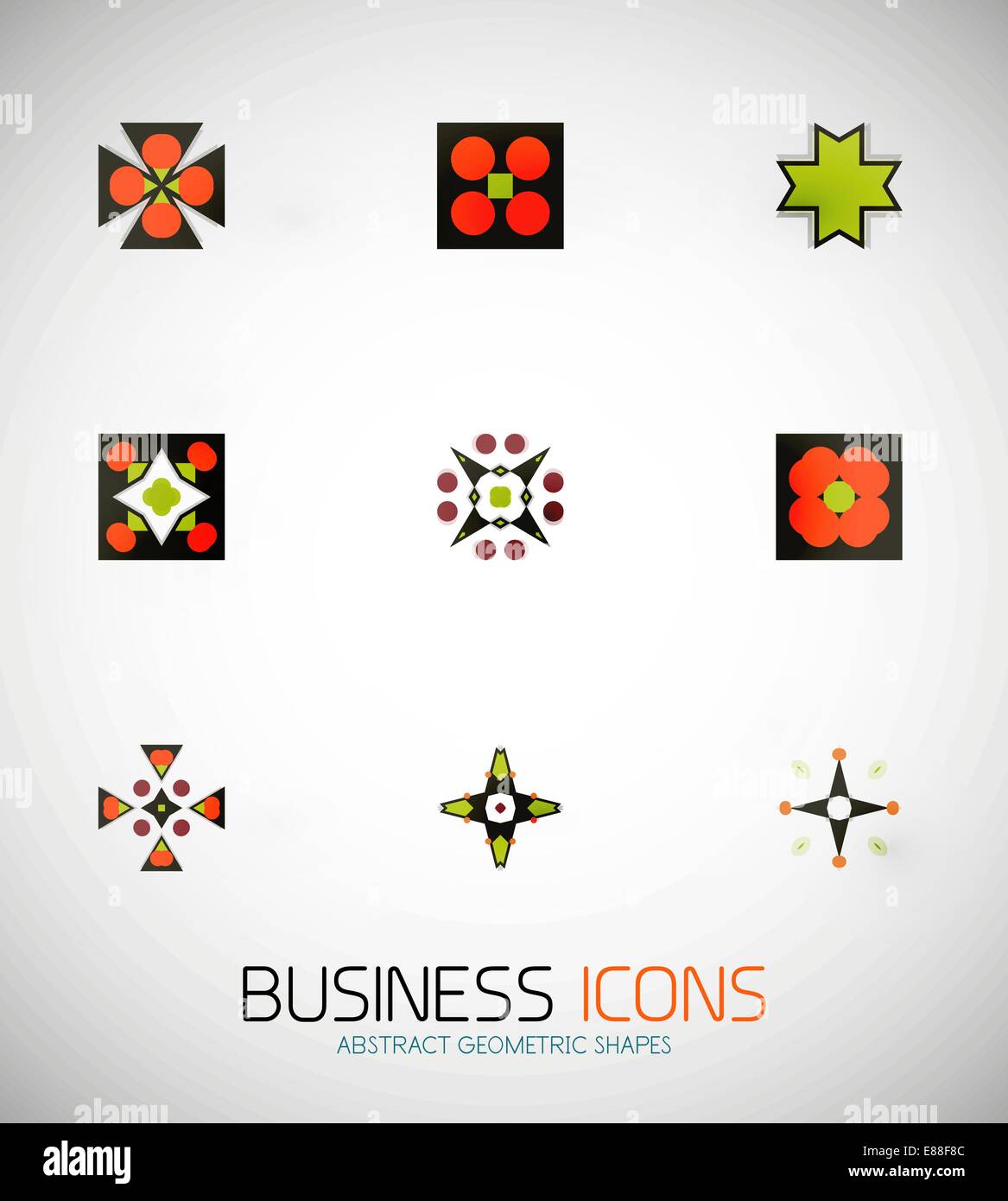 Modern abstract geometric business icons. Icon set Stock Vector Image ...