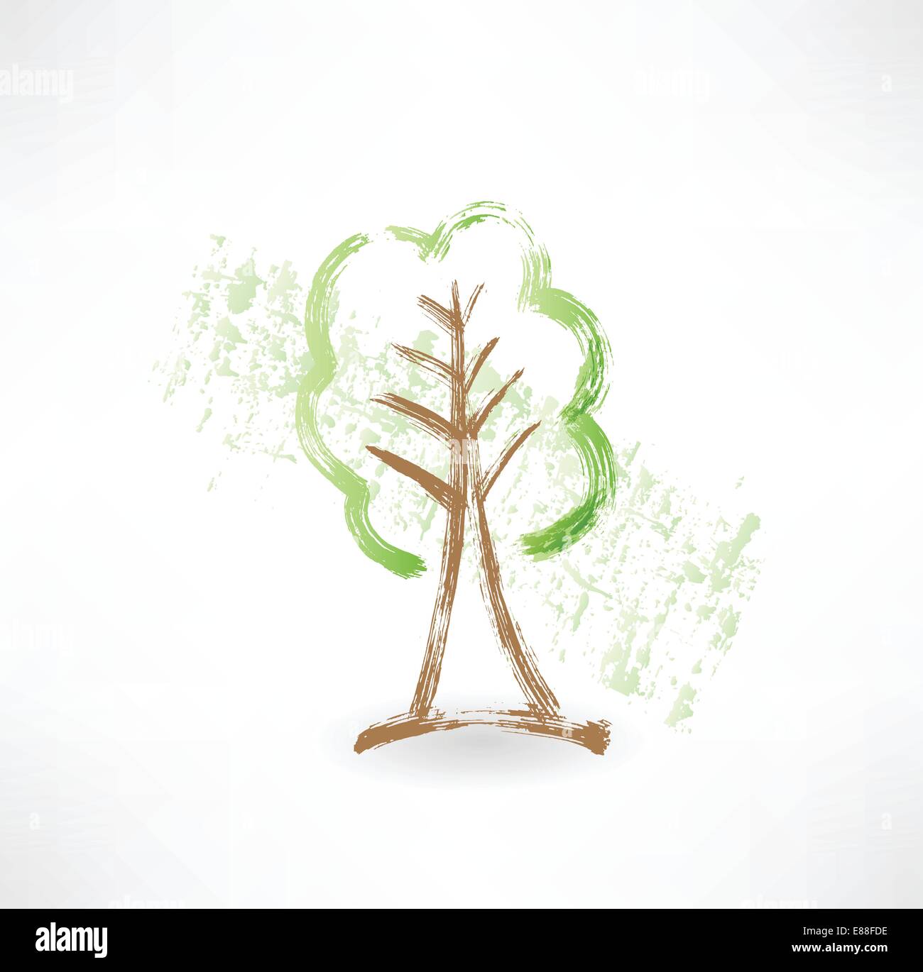 Green tree grunge icon Stock Vector Image & Art - Alamy