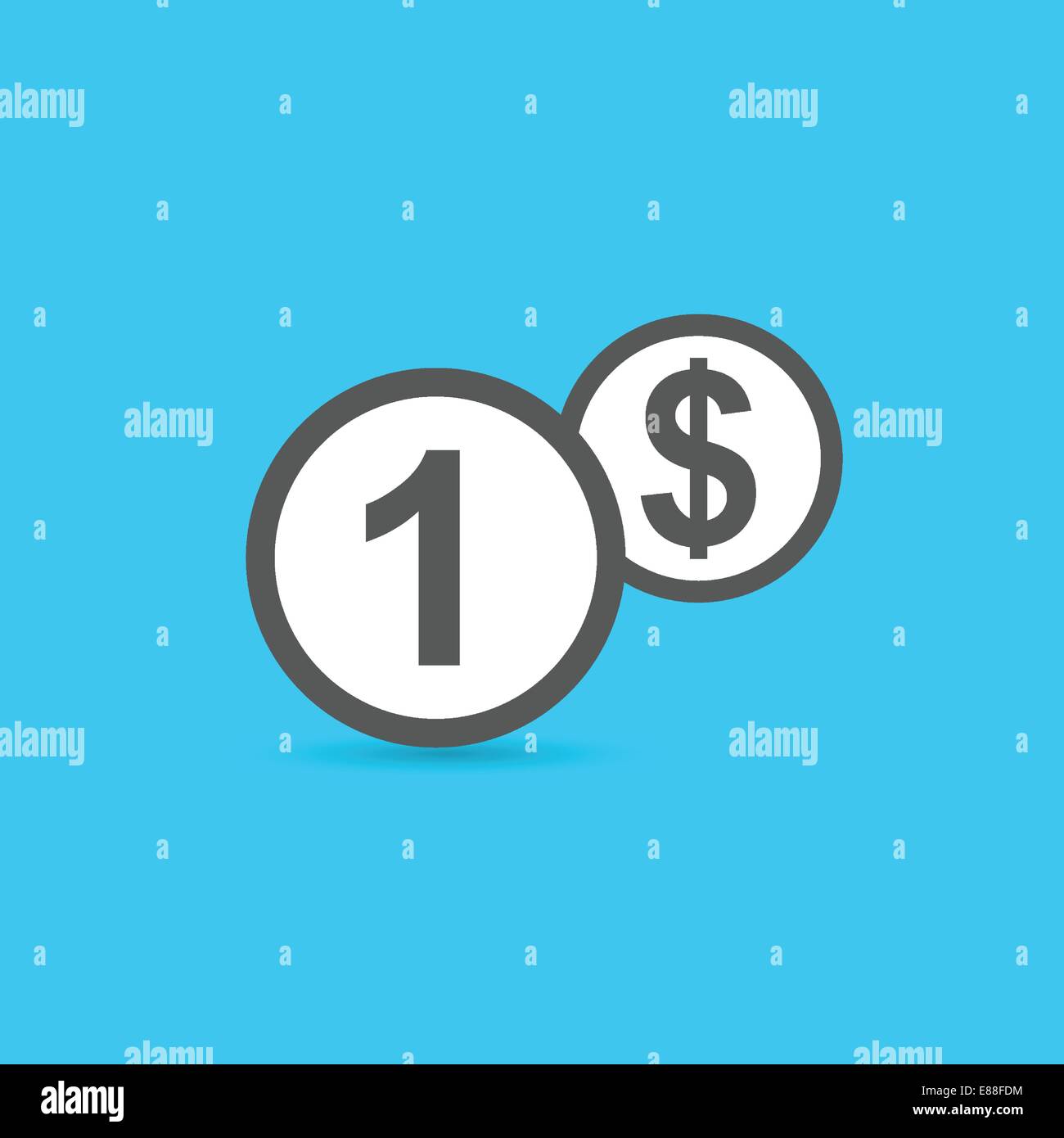 One dollar coin icon Stock Vector
