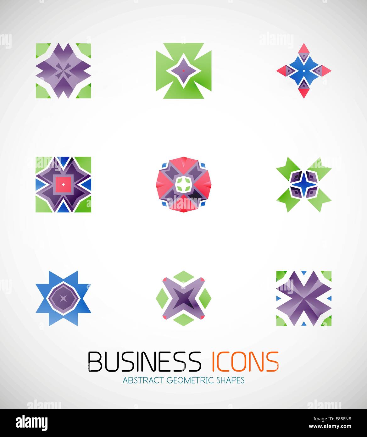 Modern abstract geometric business icons. Icon set Stock Vector Image ...