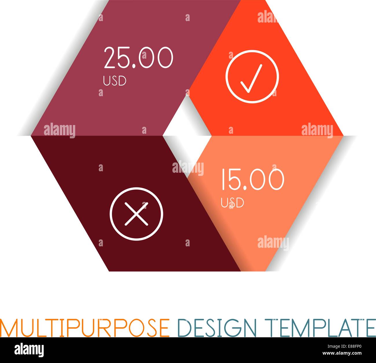 Paper geometric shape multipurpose design template Stock Vector Image ...