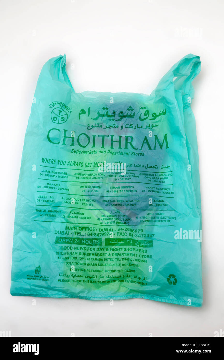Dubai UAE Choithram Supermarket Plastic Bag Stock Photo Alamy