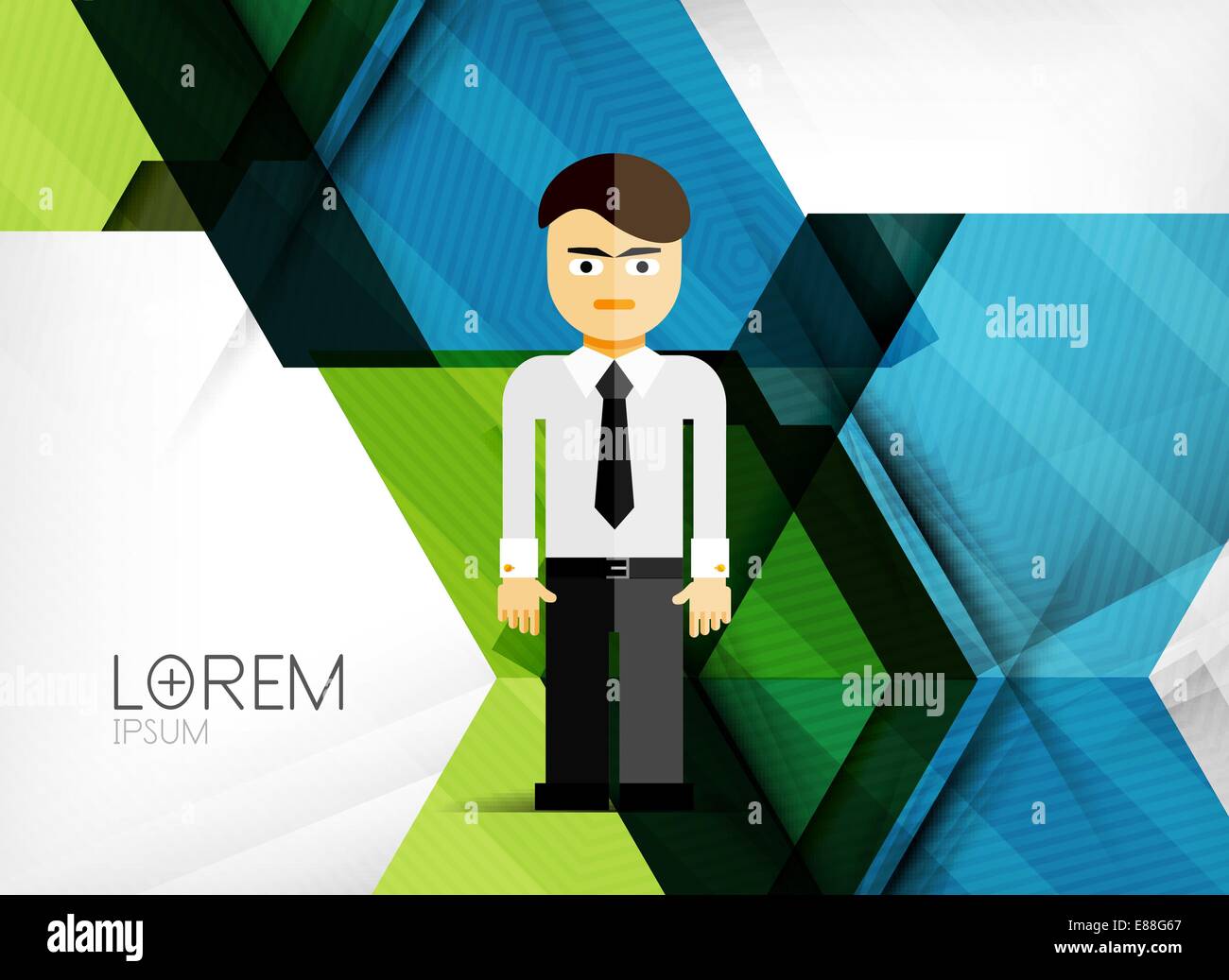 Vector business geometric design background with businessman icon Stock ...
