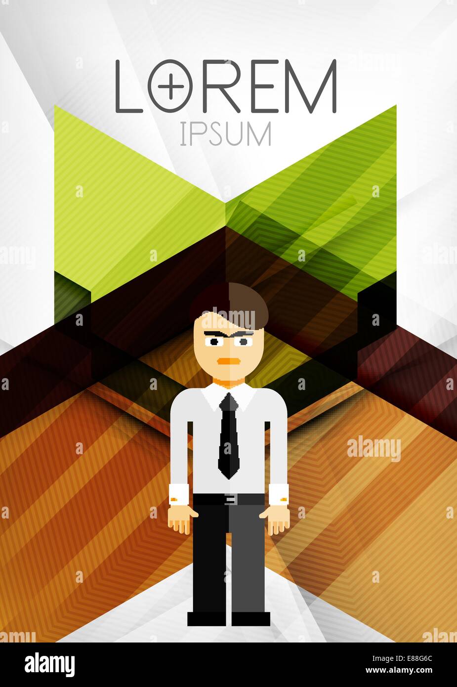Vector business geometric design background with businessman icon Stock ...