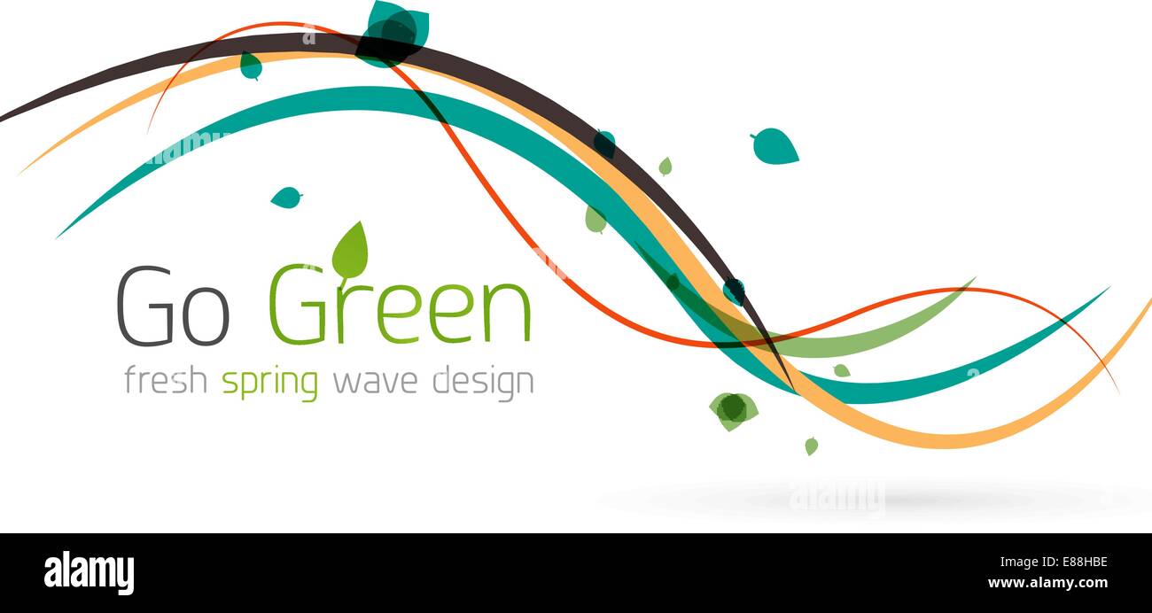 Line Design Spring Vector Colorful spring lines conceptual nature design. Wave lines Stock Vector ...