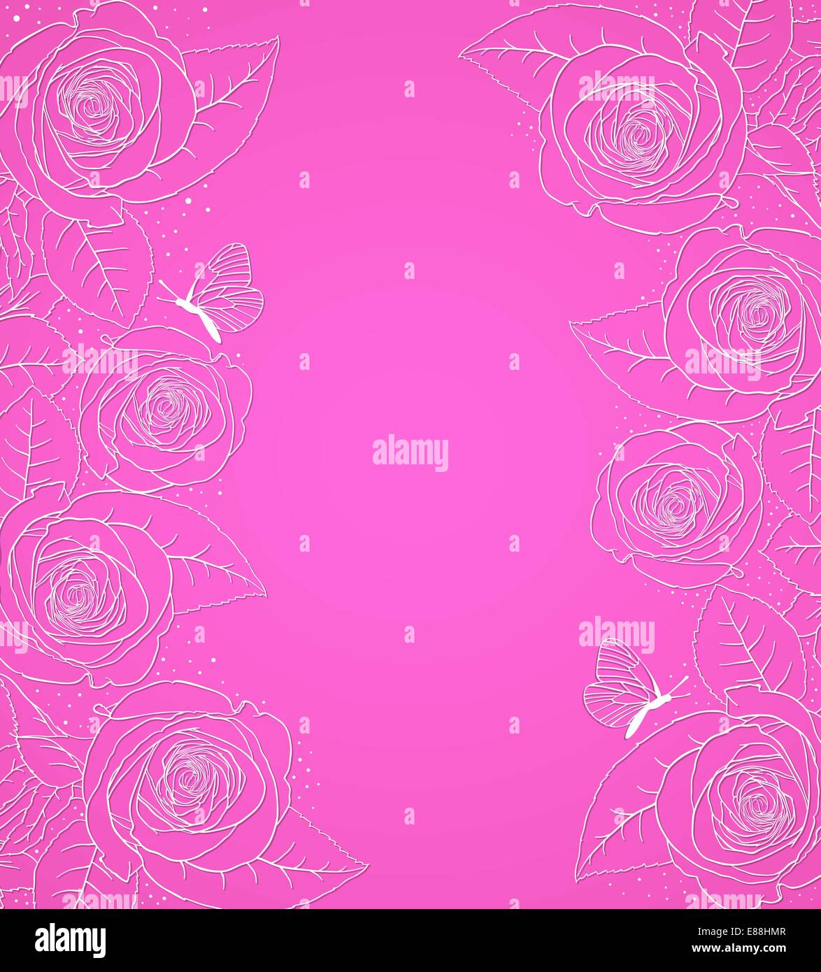 Decorative pink vector background with roses Stock Vector Image & Art ...