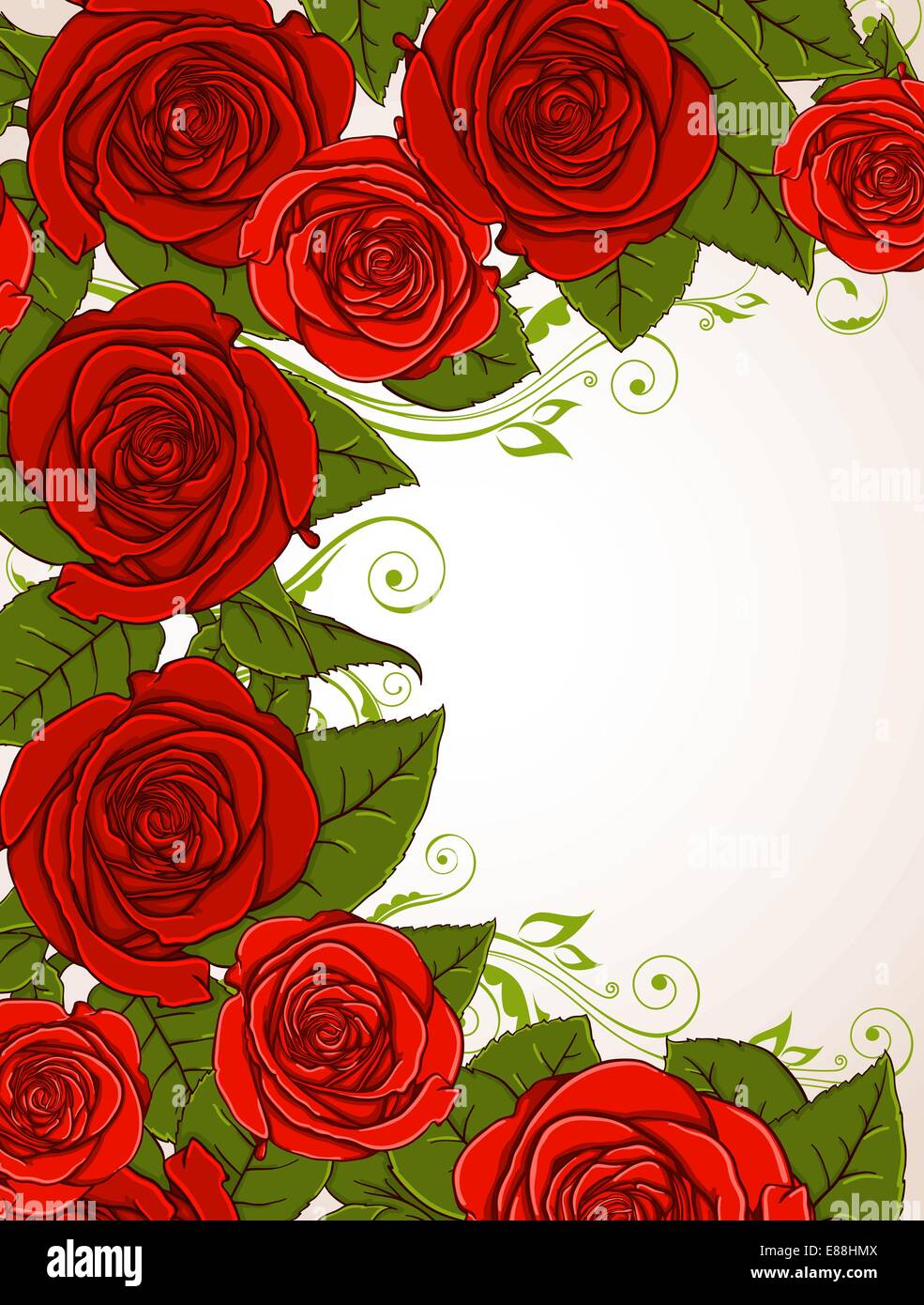 Vector decorative background with red roses Stock Vector Image & Art ...