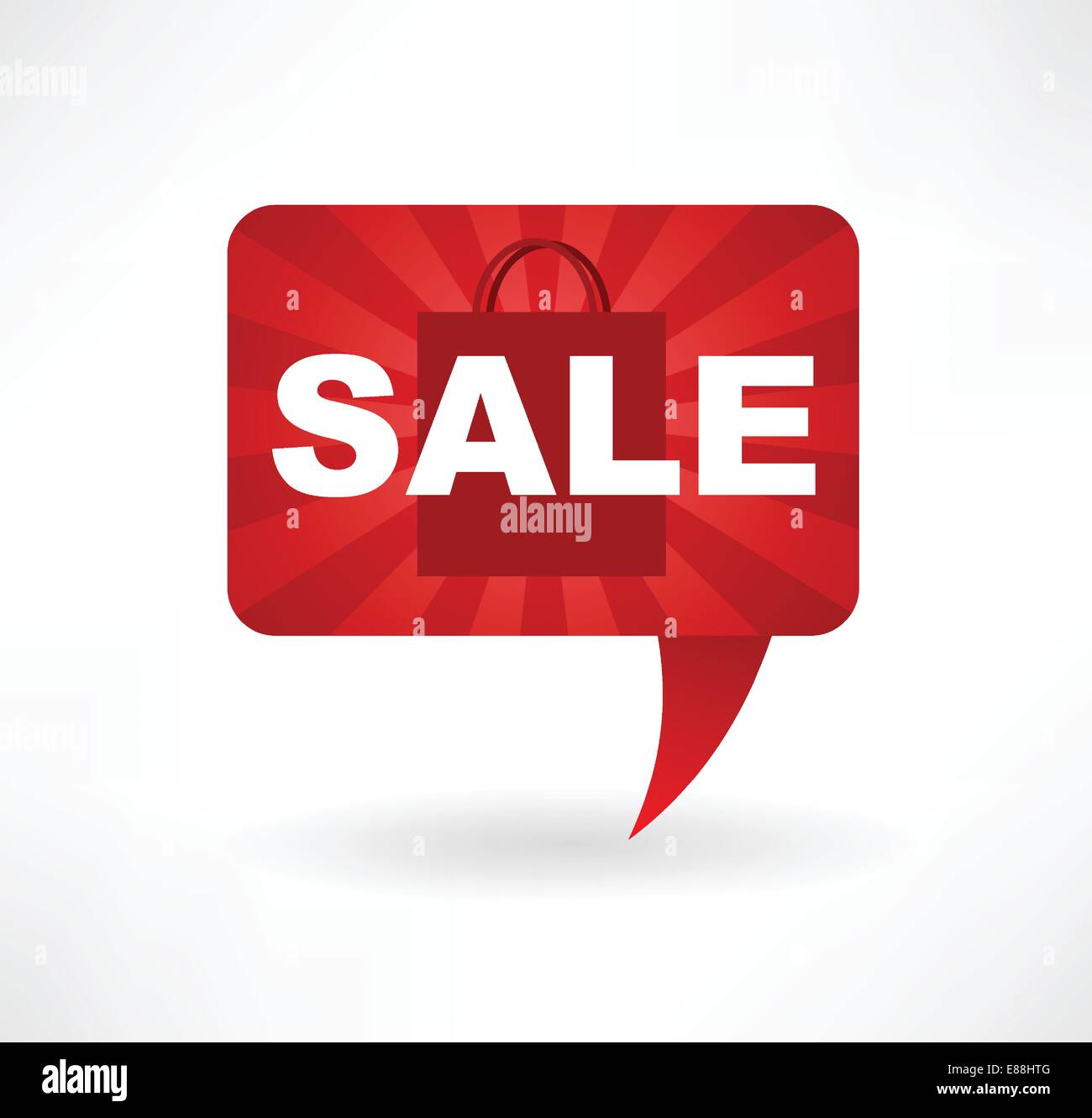 speech bubble icon with sale bag Stock Vector