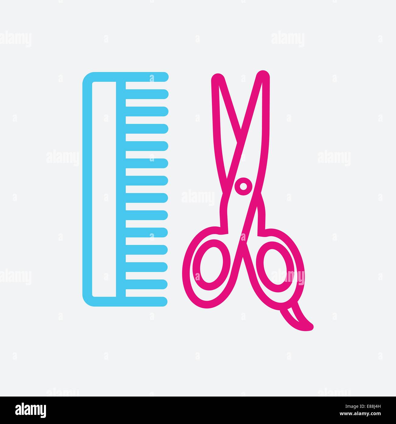 Scissors on beautiful hair Stock Vector Images - Alamy