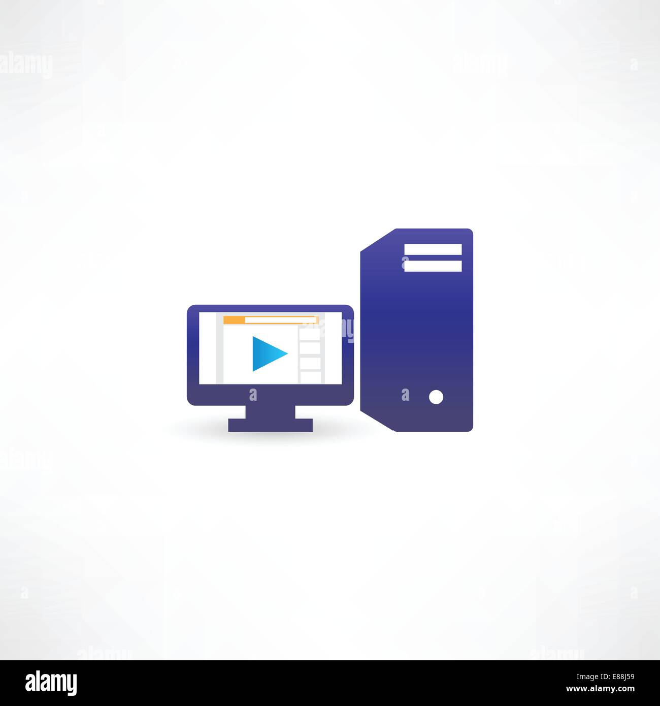 Computer monitor play icon hi-res stock photography and images - Alamy