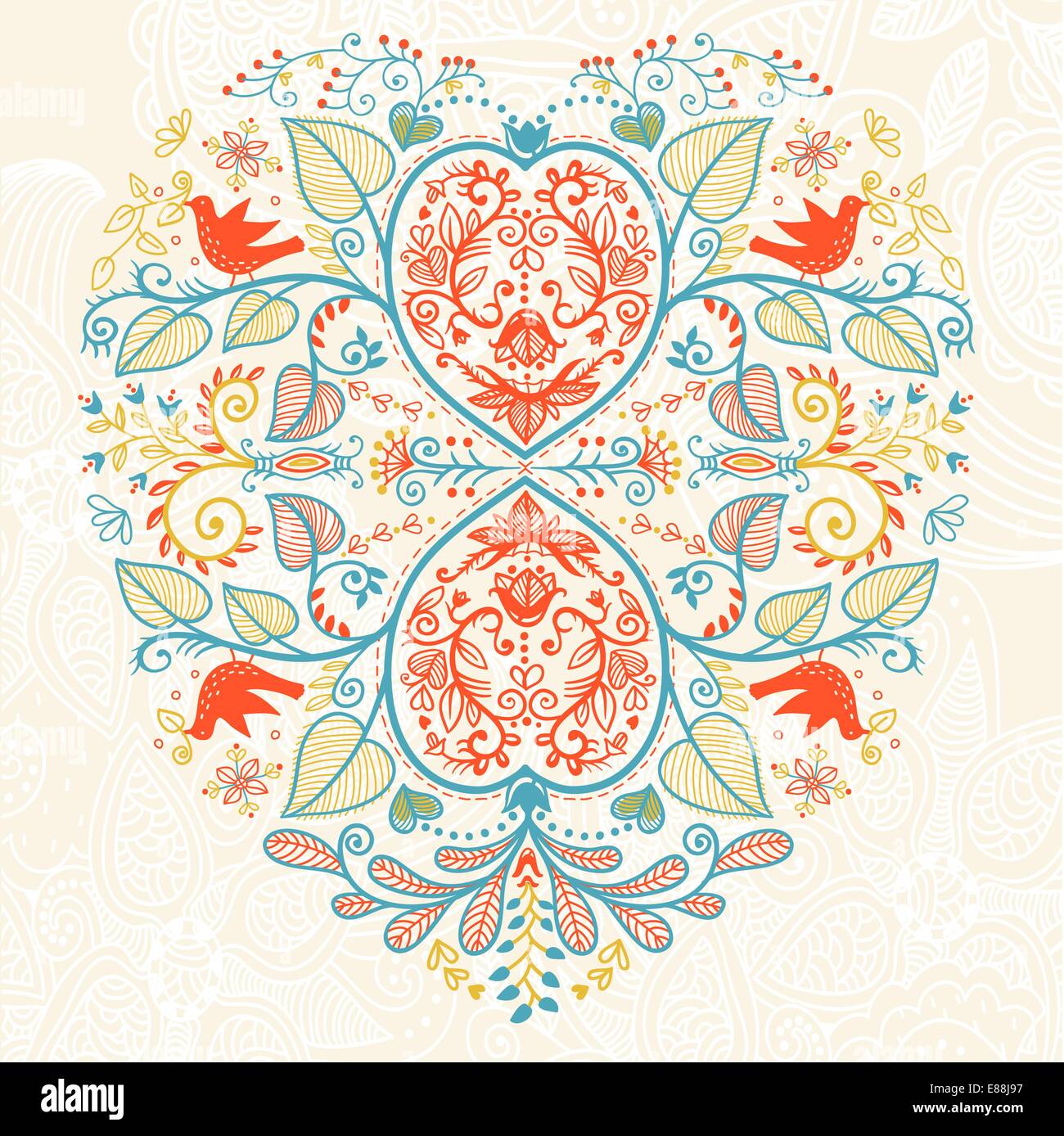 vector illustration of a floral heart Stock Vector Image & Art - Alamy