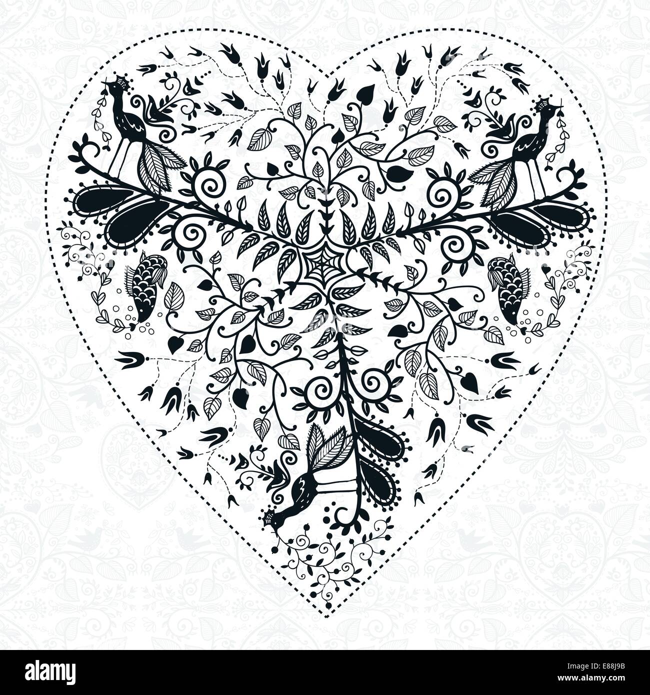 vector illustration of a floral heart Stock Vector Image & Art - Alamy