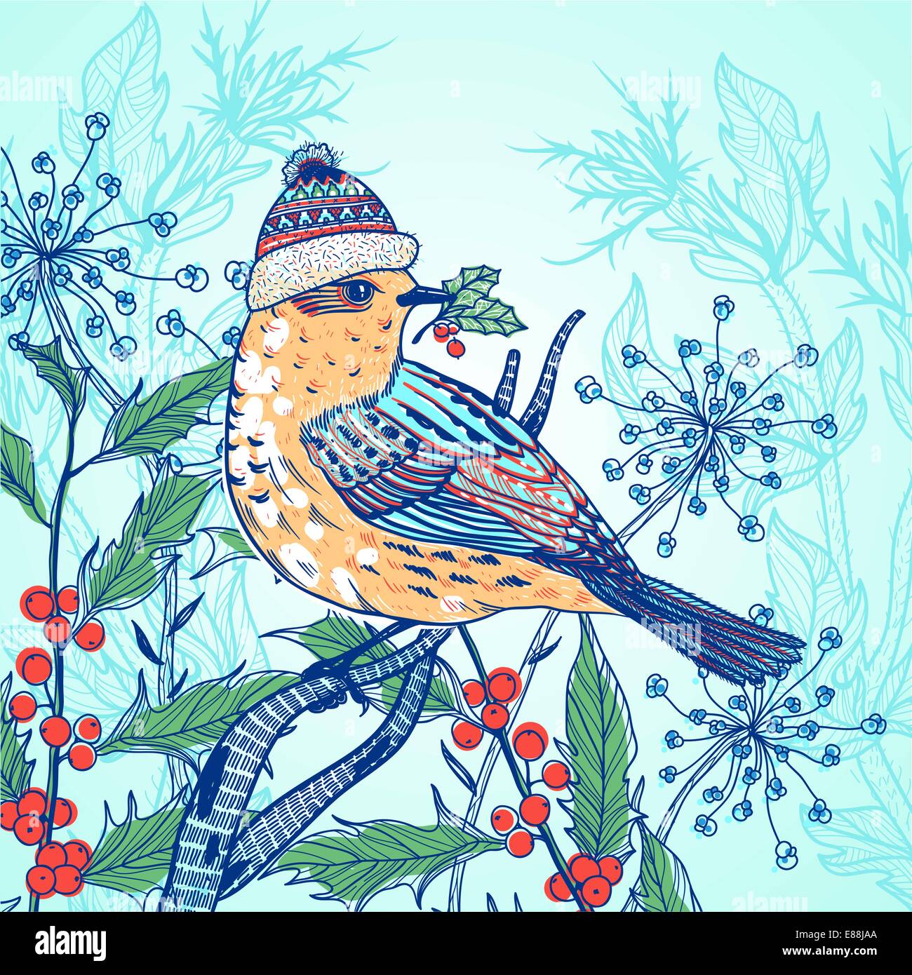 Holly illustration Stock Vector Images - Alamy