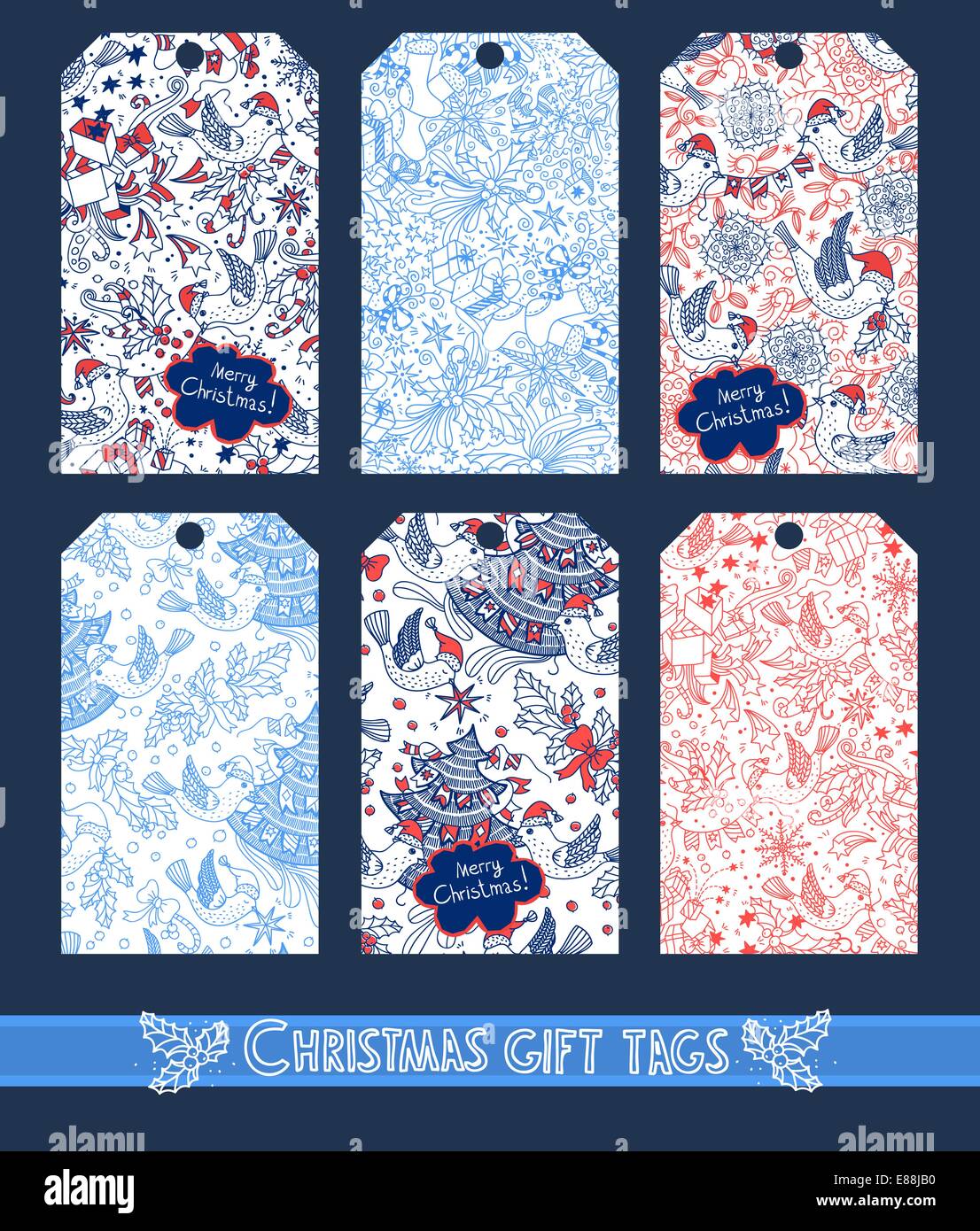 vector set of Christmas gift tags Stock Vector Image & Art - Alamy